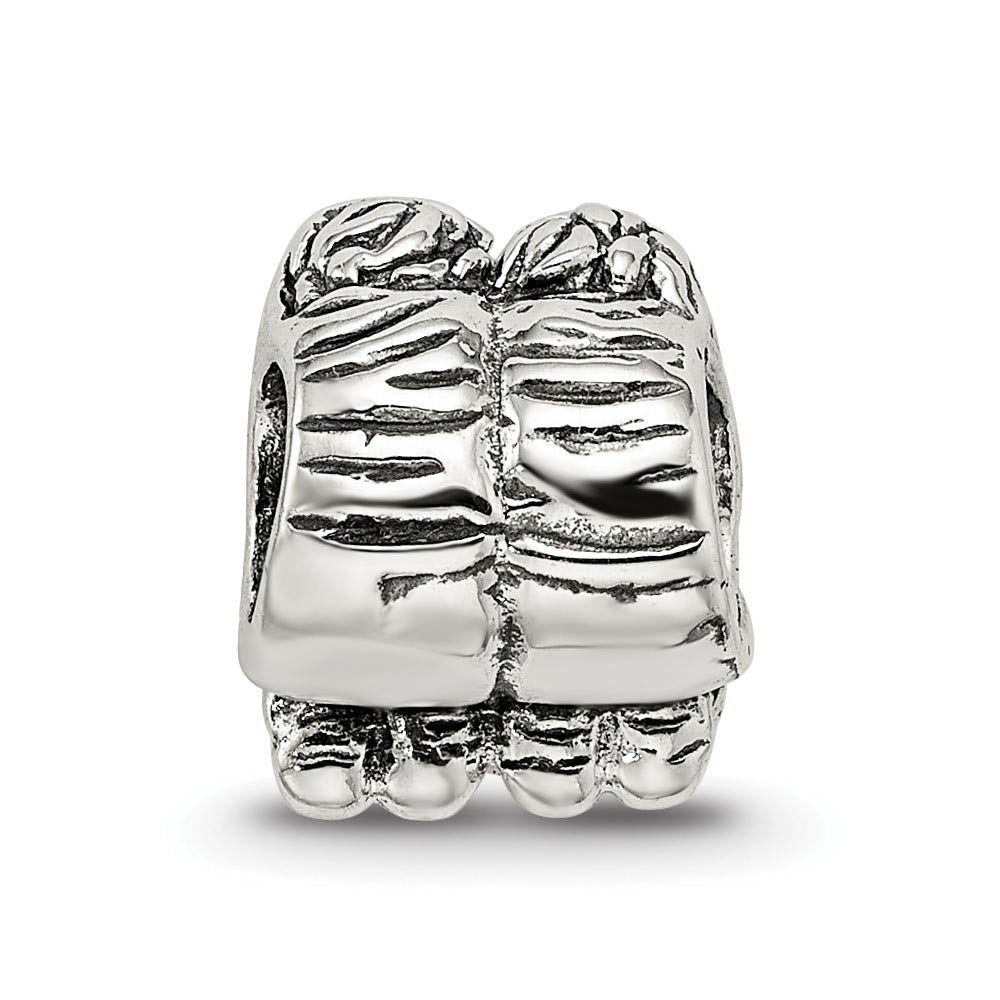 Alternate view of the Sterling Silver Childhood Friends Bead Charm by The Black Bow Jewelry Co.