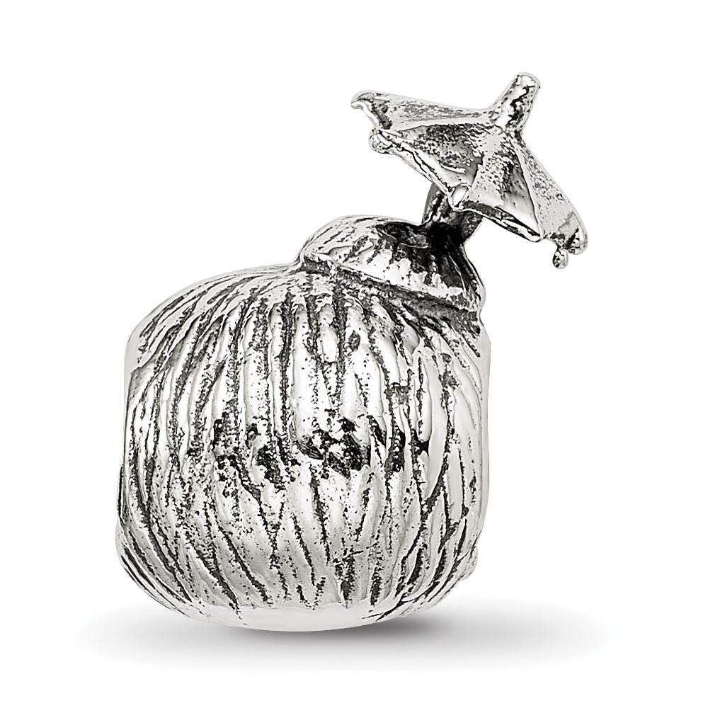 Alternate view of the Sterling Silver Coconut Drink Bead Charm by The Black Bow Jewelry Co.