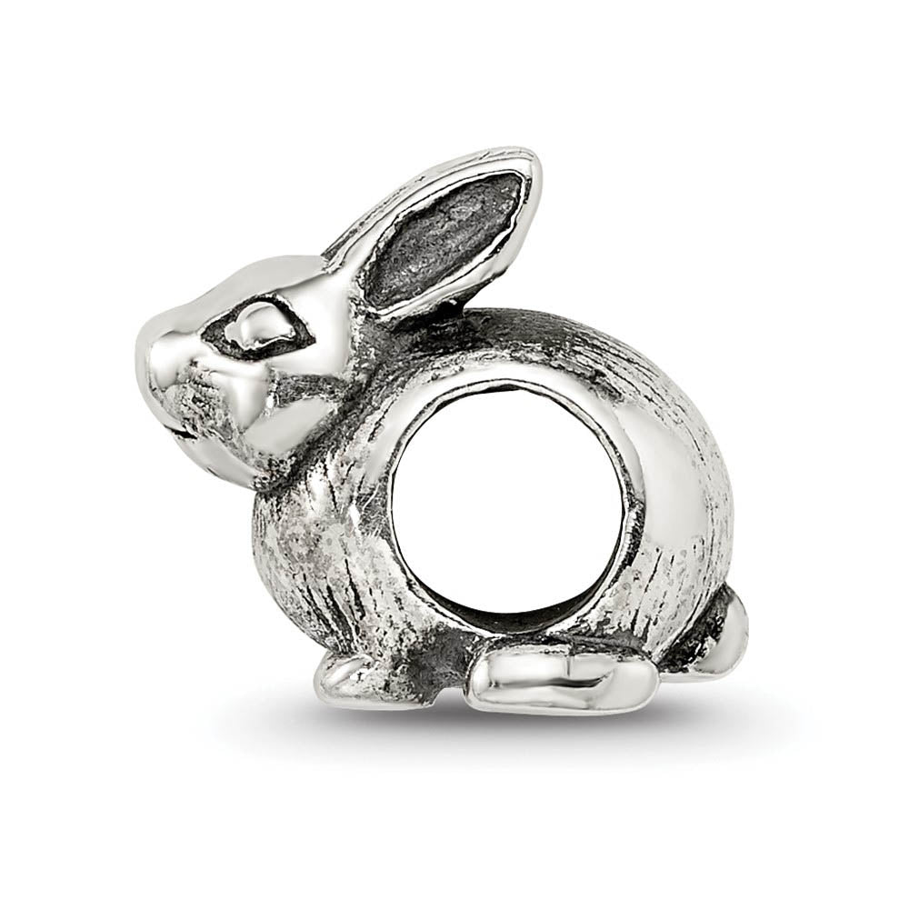 Alternate view of the Sterling Silver Bunny Bead Charm by The Black Bow Jewelry Co.