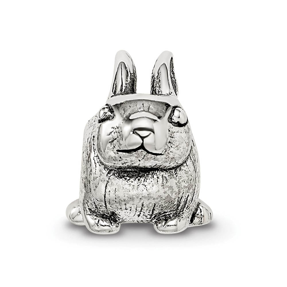 Alternate view of the Sterling Silver Bunny Bead Charm by The Black Bow Jewelry Co.