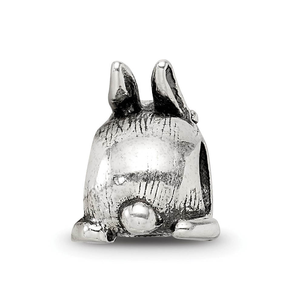 Alternate view of the Sterling Silver Bunny Bead Charm by The Black Bow Jewelry Co.