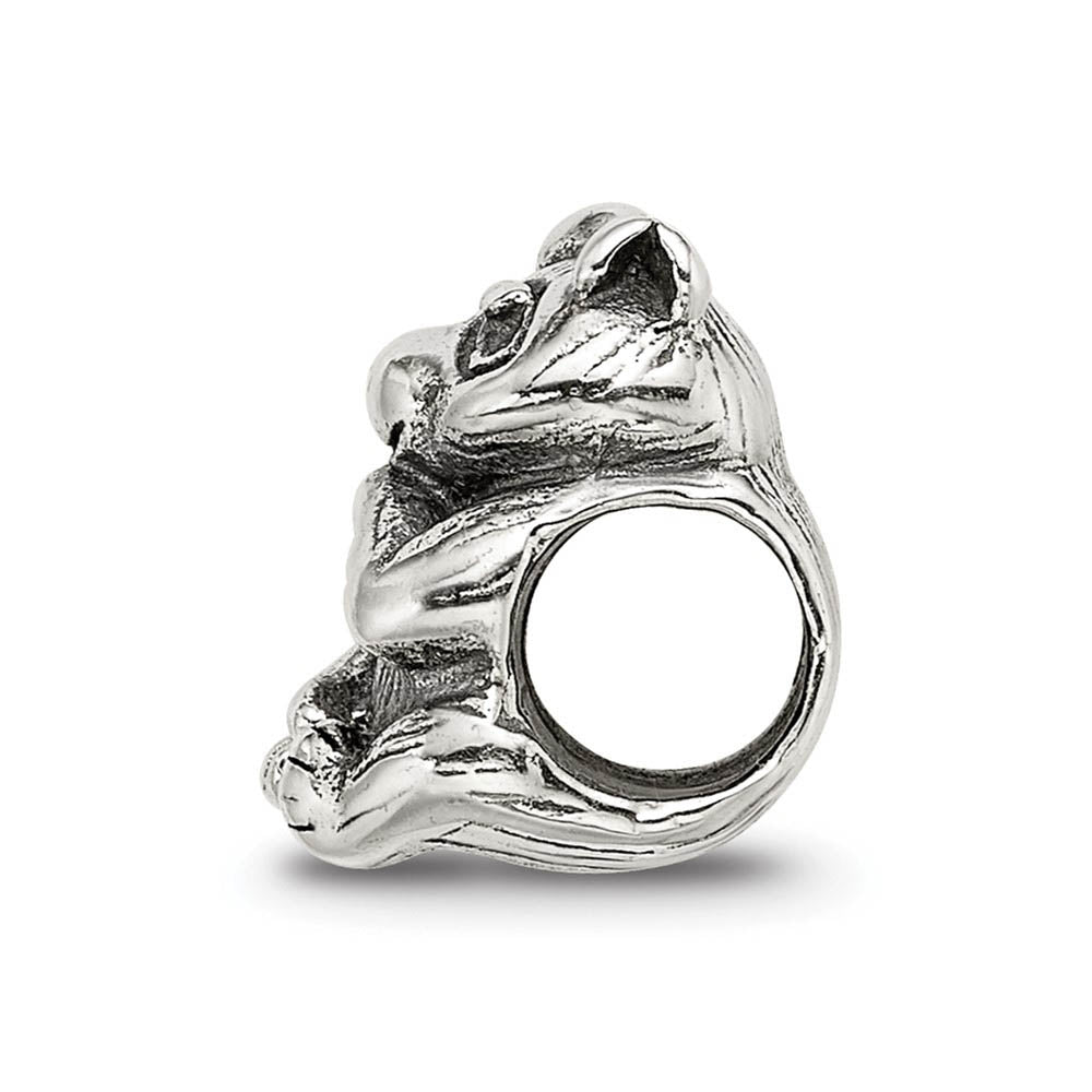 Alternate view of the Sterling Silver Raccoon Bead Charm by The Black Bow Jewelry Co.