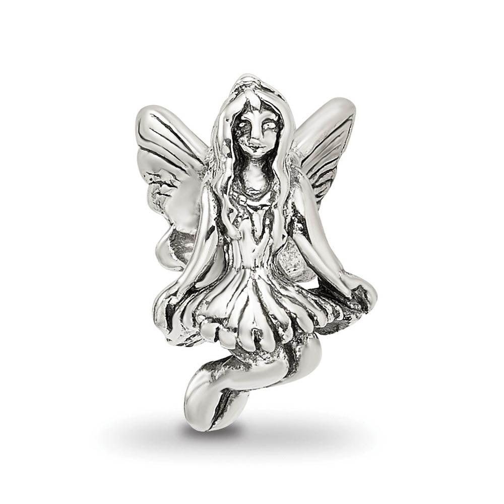 Alternate view of the Sterling Silver Delicate Fairy Bead Charm by The Black Bow Jewelry Co.