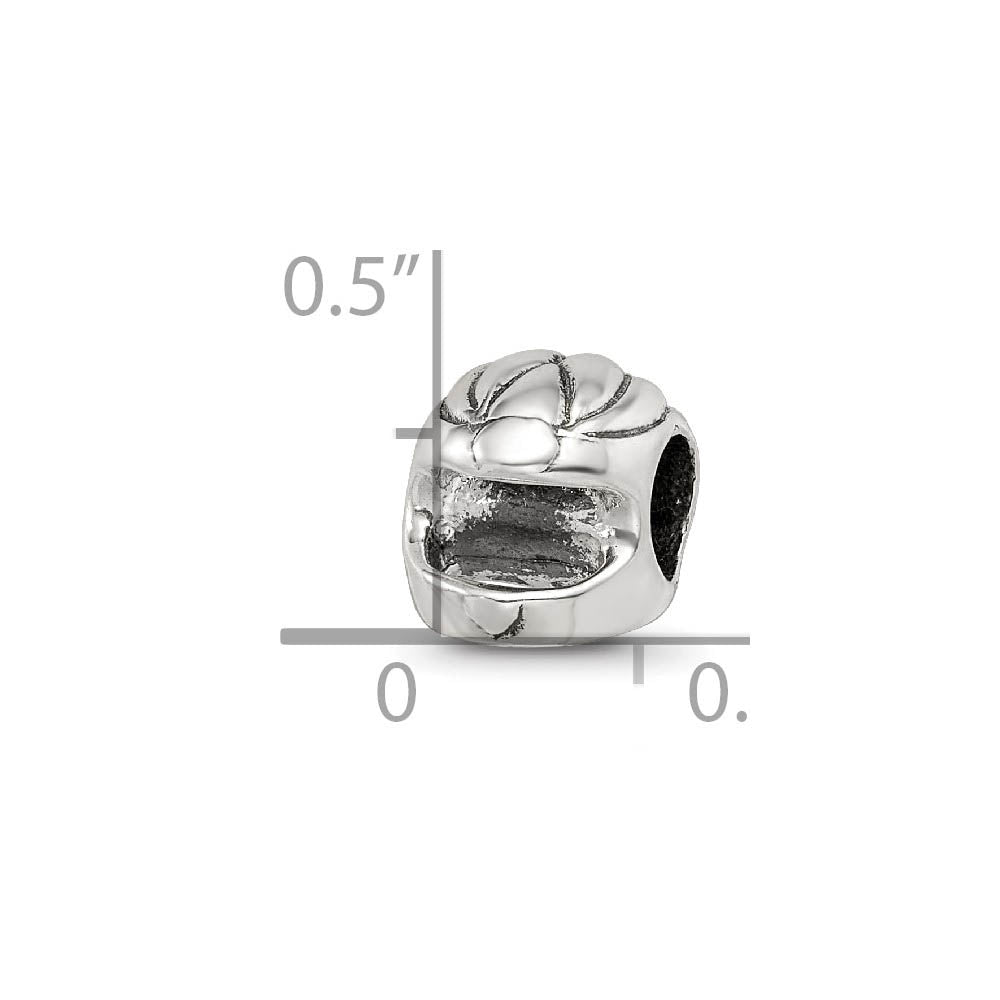 Alternate view of the Sterling Silver Racing Helmet Bead Charm by The Black Bow Jewelry Co.