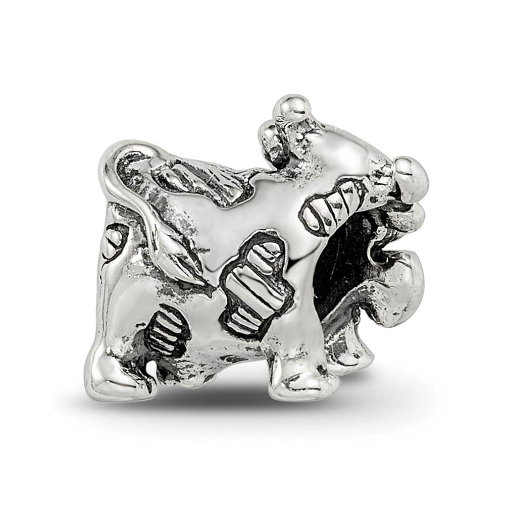 Alternate view of the Sterling Silver Dairy Cow Bead Charm by The Black Bow Jewelry Co.