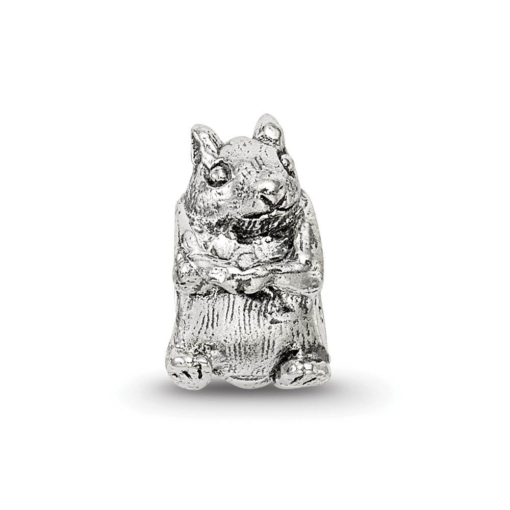 Alternate view of the Sterling Silver Squirrel Bead Charm by The Black Bow Jewelry Co.