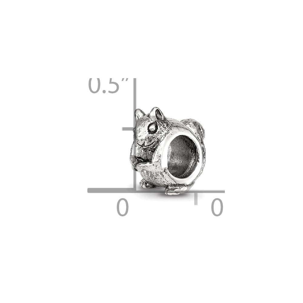 Alternate view of the Sterling Silver Squirrel Bead Charm by The Black Bow Jewelry Co.
