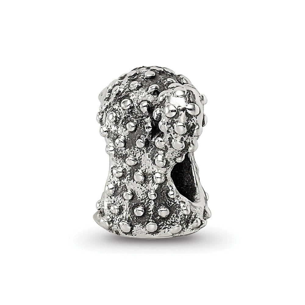 Alternate view of the Sterling Silver Cactus Bead Charm by The Black Bow Jewelry Co.