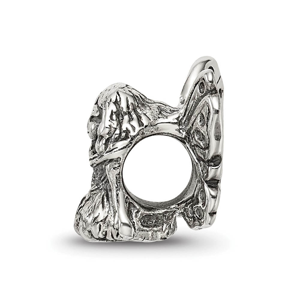 Alternate view of the Sterling Silver Winged Fairy Bead Charm by The Black Bow Jewelry Co.