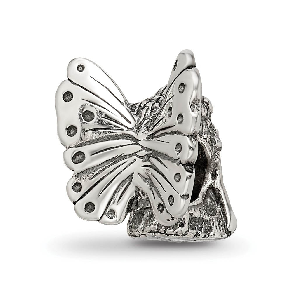 Alternate view of the Sterling Silver Winged Fairy Bead Charm by The Black Bow Jewelry Co.