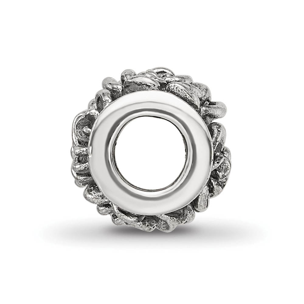 Alternate view of the Sterling Silver Rose Bali Bead Charm by The Black Bow Jewelry Co.