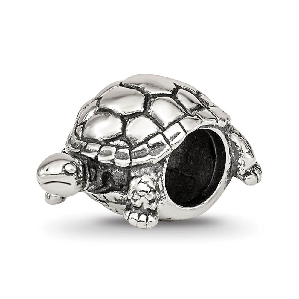 Sterling Silver Turtle Bead Charm, Item B9438 by The Black Bow Jewelry Co.
