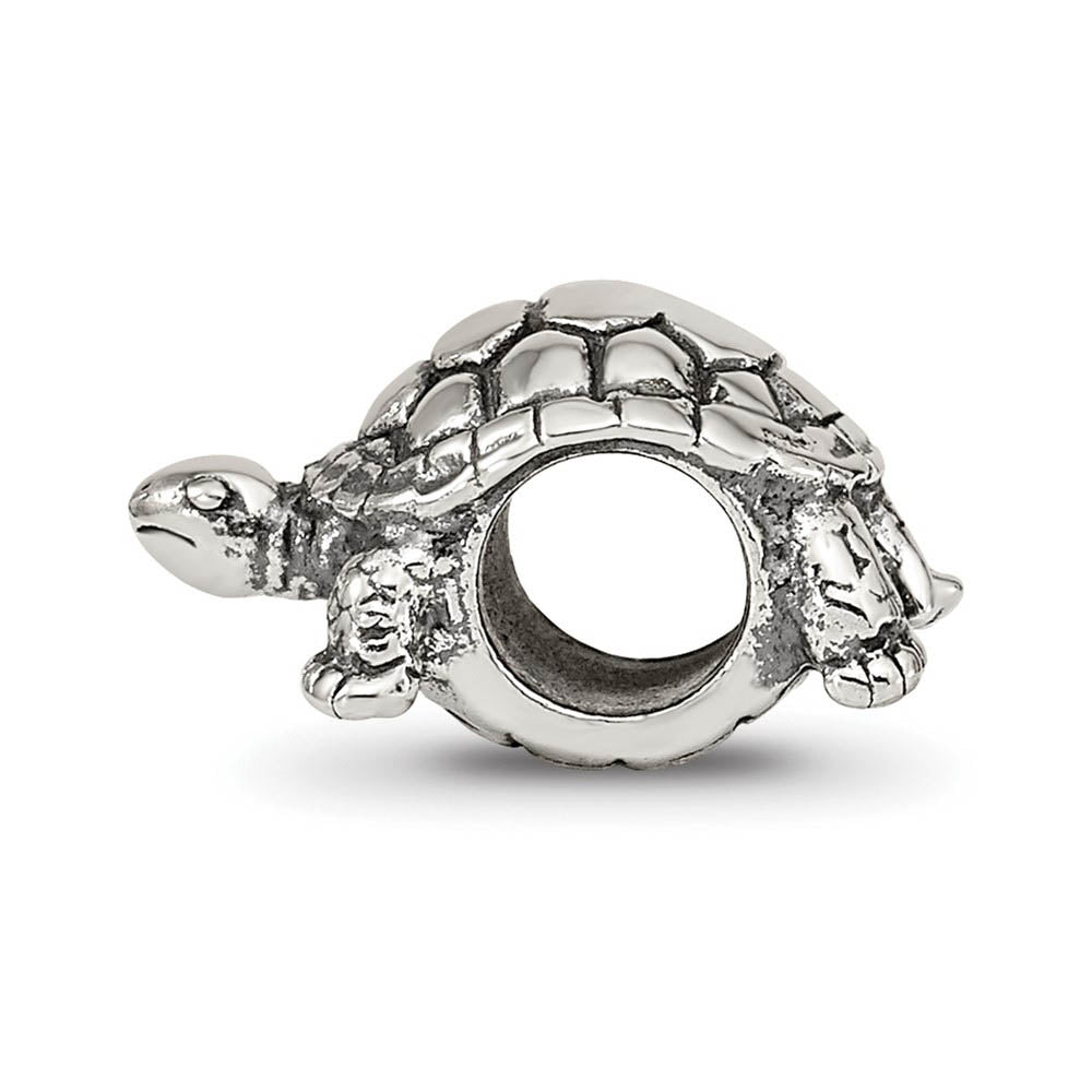 Alternate view of the Sterling Silver Turtle Bead Charm by The Black Bow Jewelry Co.