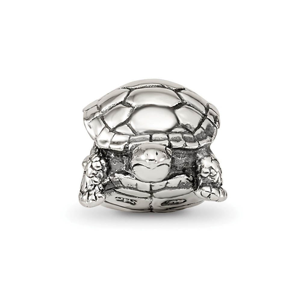 Alternate view of the Sterling Silver Turtle Bead Charm by The Black Bow Jewelry Co.