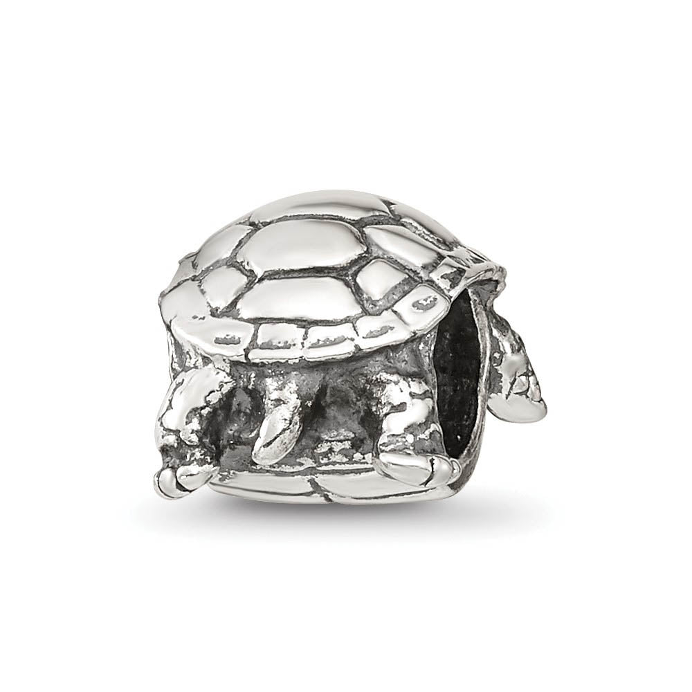 Alternate view of the Sterling Silver Turtle Bead Charm by The Black Bow Jewelry Co.