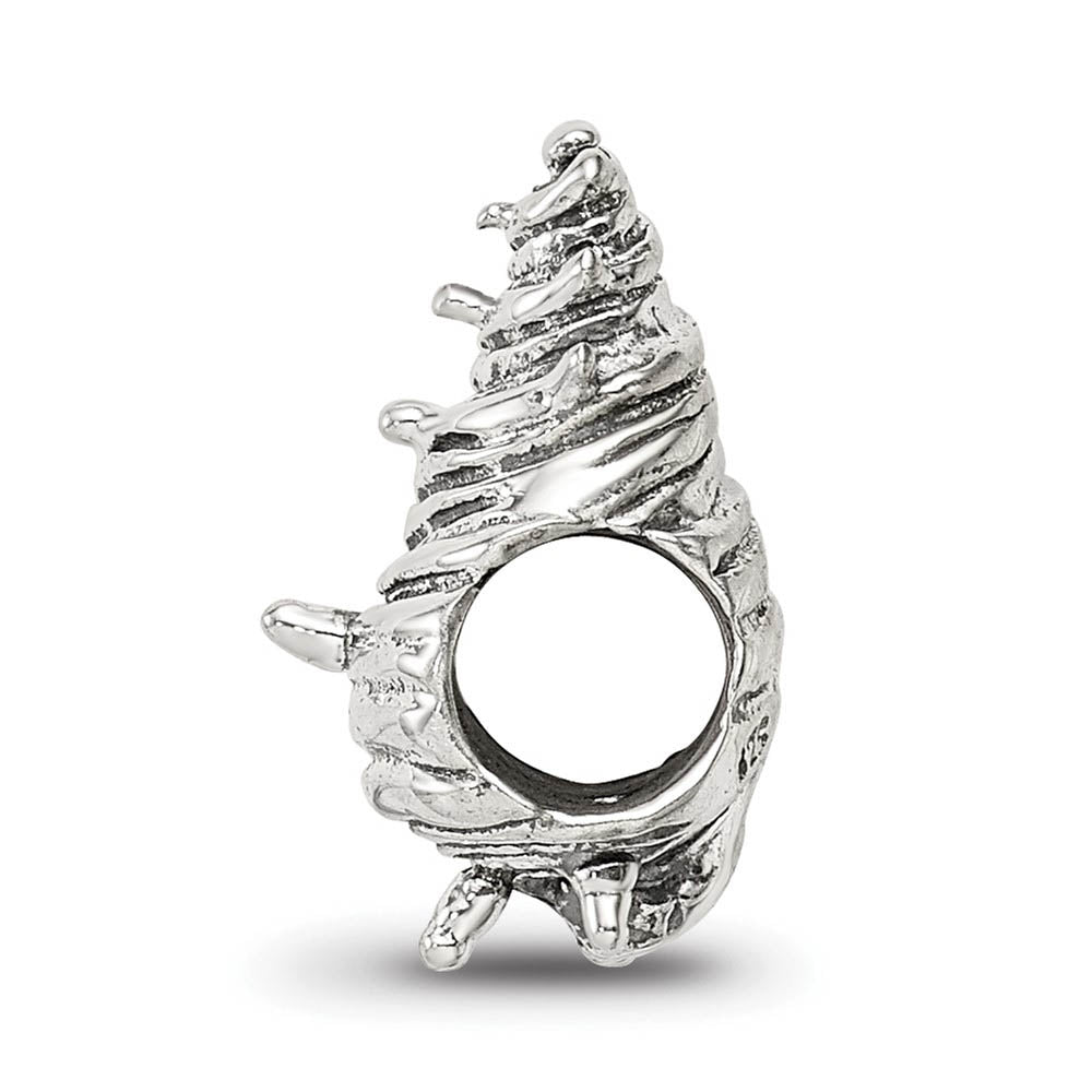Alternate view of the Sterling Silver Seashell Bead Charm by The Black Bow Jewelry Co.