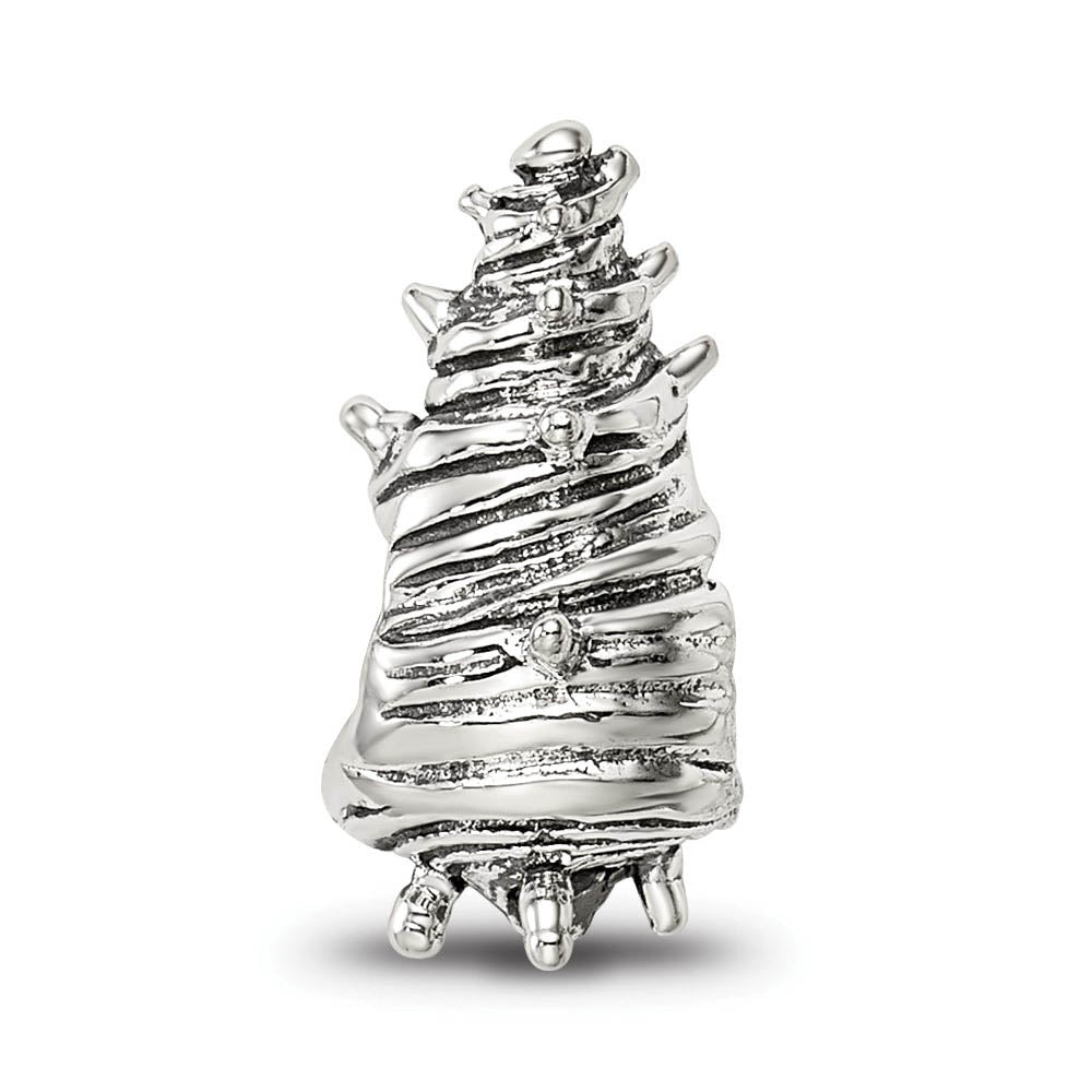 Alternate view of the Sterling Silver Seashell Bead Charm by The Black Bow Jewelry Co.