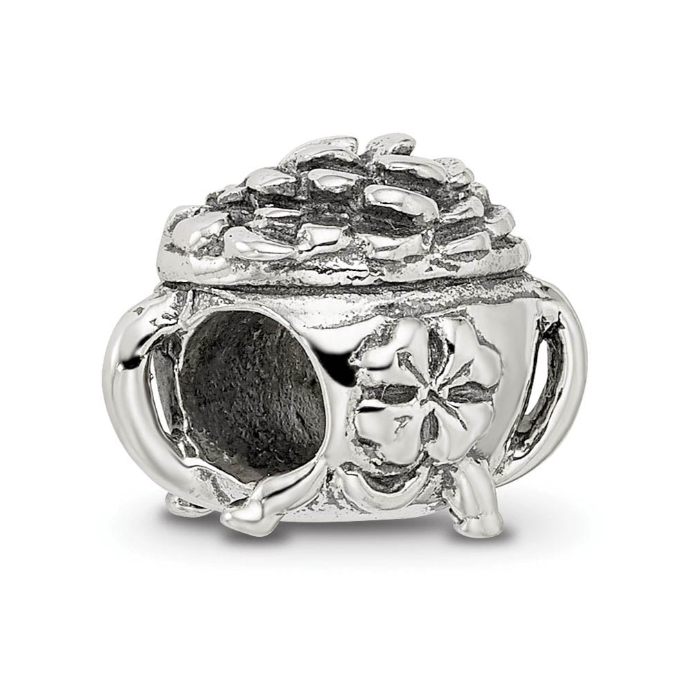 Alternate view of the Sterling Silver Pot-of-Gold Bead Charm by The Black Bow Jewelry Co.