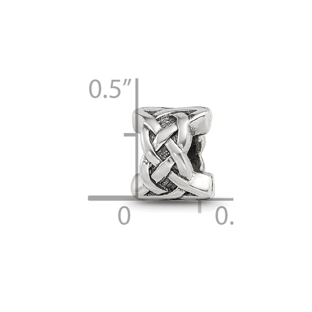 Alternate view of the Sterling Silver Celtic Knot Bead Charm by The Black Bow Jewelry Co.