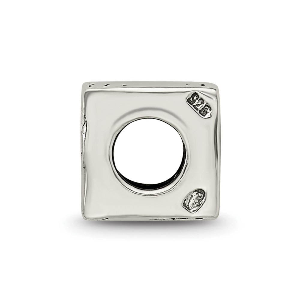 Alternate view of the Sterling Silver Celtic Block Bead Charm by The Black Bow Jewelry Co.