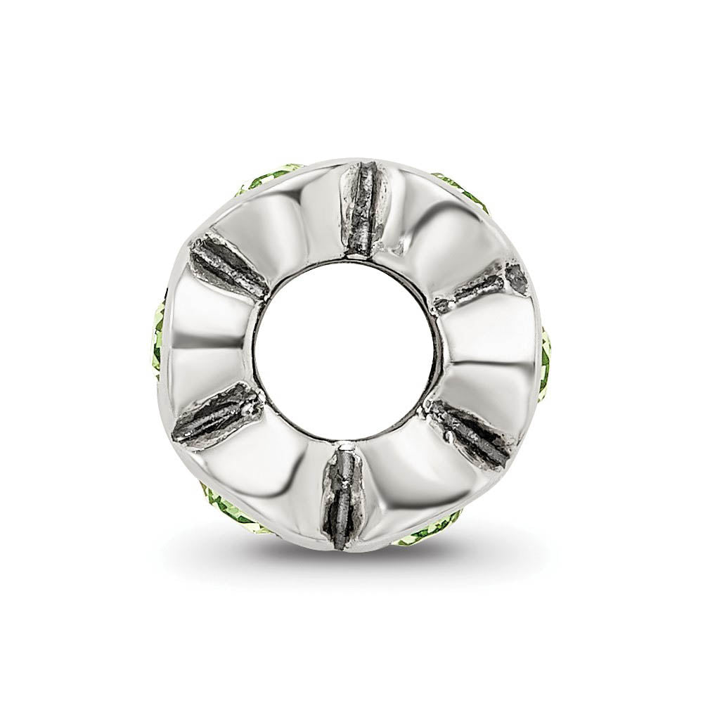 Alternate view of the Sterling Silver August Crystal Birthstone, 6-Stone Bead Charm by The Black Bow Jewelry Co.