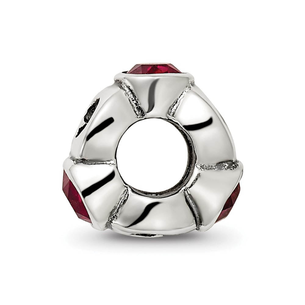 Alternate view of the Sterling Silver January Crystal Birthstone, 3-Stone Bead Charm by The Black Bow Jewelry Co.