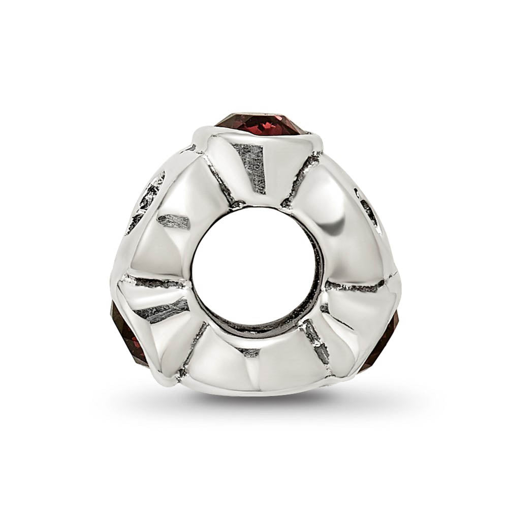 Alternate view of the Sterling Silver June Crystal Birthstone, 3-Stone Bead Charm by The Black Bow Jewelry Co.