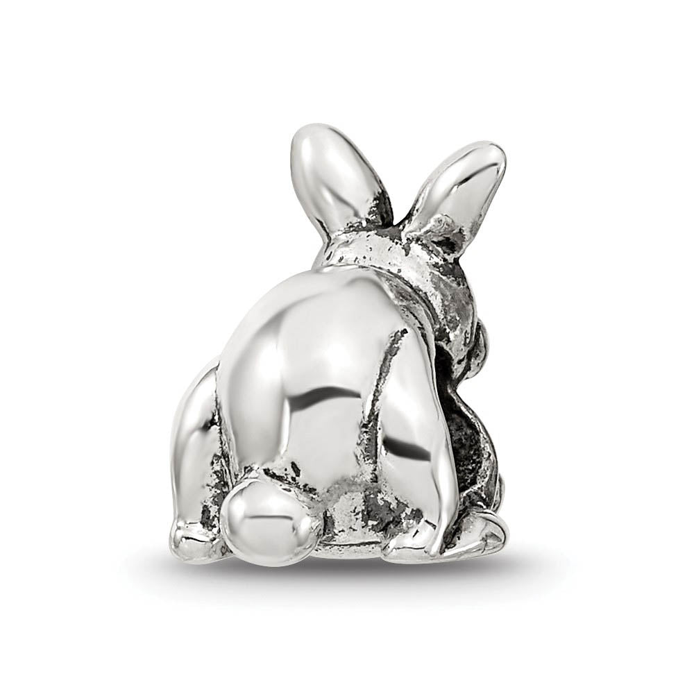 Alternate view of the Sterling Silver Easter Bunny with Basket Bead Charm by The Black Bow Jewelry Co.