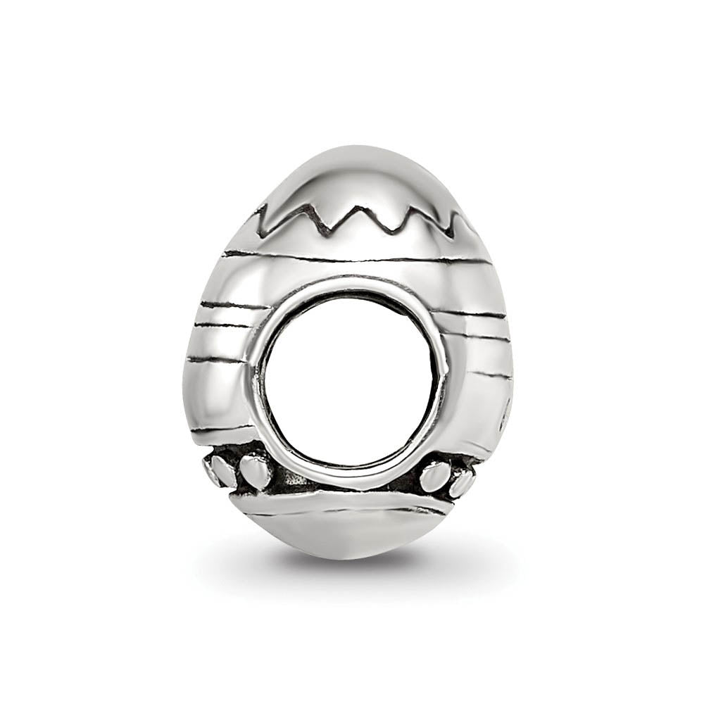 Alternate view of the Sterling Silver Easter Egg Bead Charm by The Black Bow Jewelry Co.