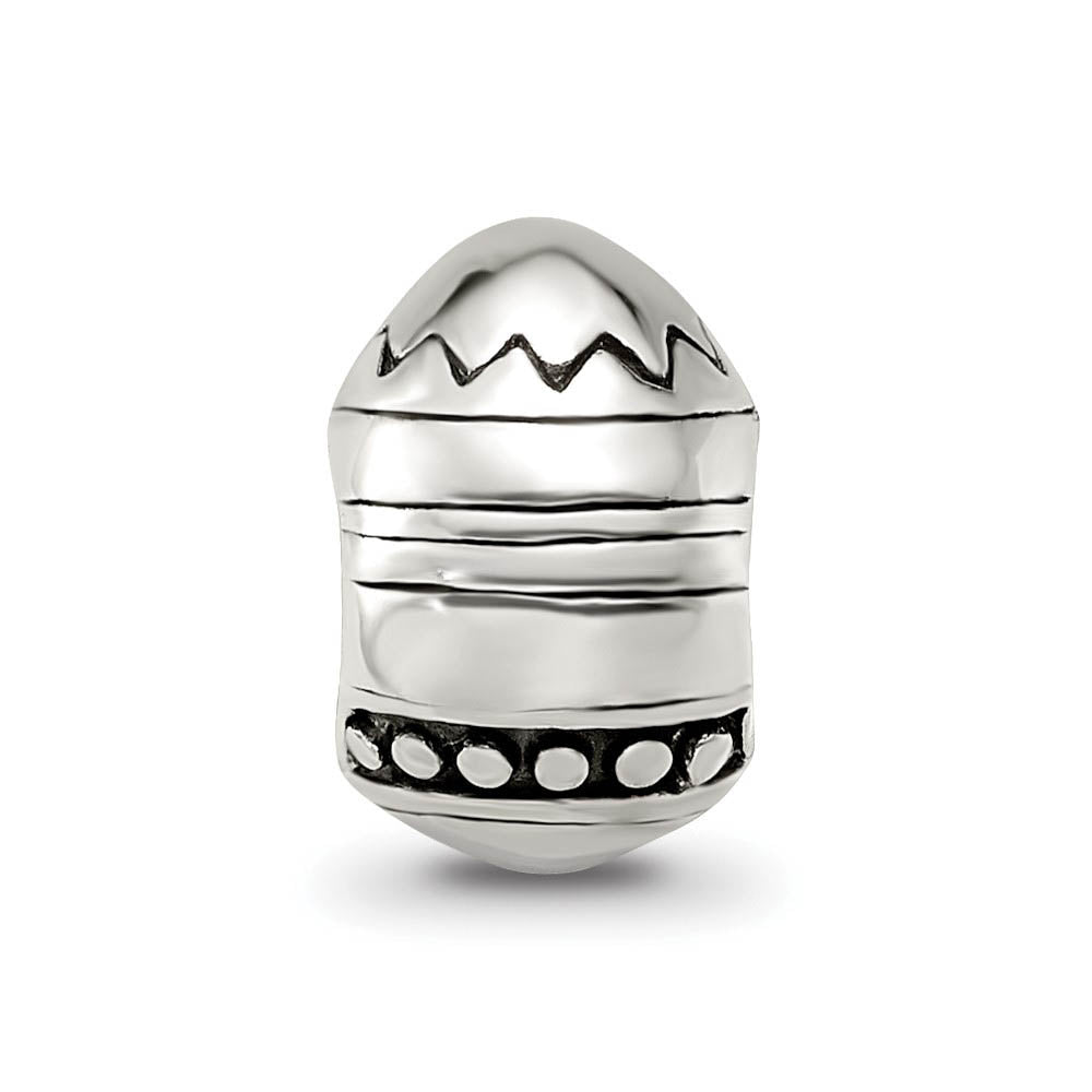Alternate view of the Sterling Silver Easter Egg Bead Charm by The Black Bow Jewelry Co.