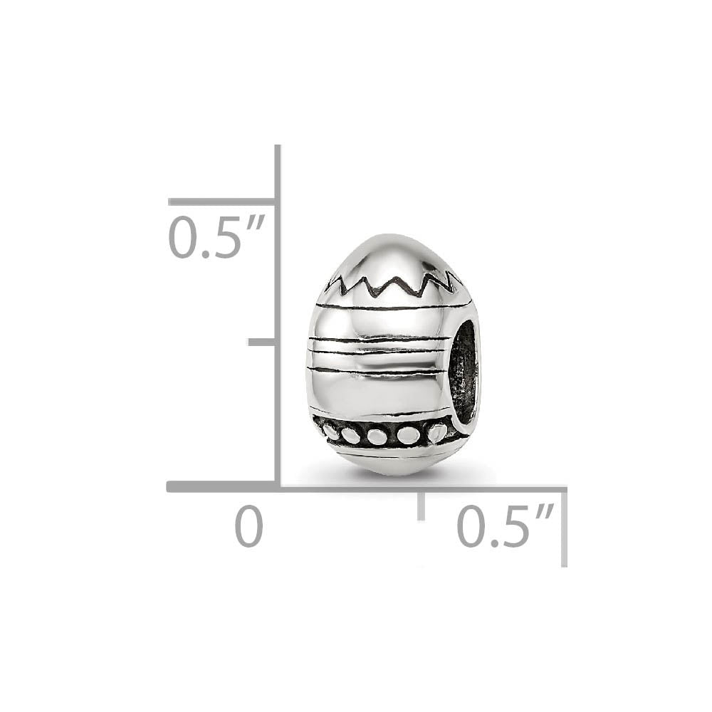 Alternate view of the Sterling Silver Easter Egg Bead Charm by The Black Bow Jewelry Co.