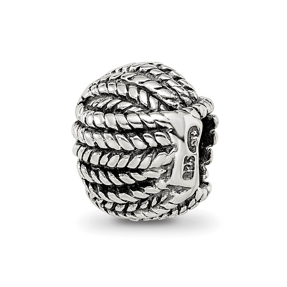 Alternate view of the Sterling Silver Ball of Yarn Bead Charm by The Black Bow Jewelry Co.