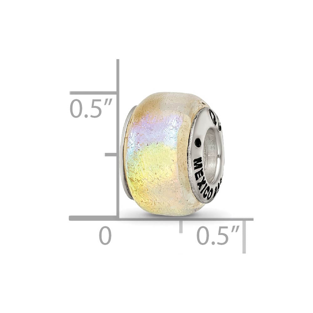 Alternate view of the Rainbow Dichroic Glass Sterling Silver Bead Charm by The Black Bow Jewelry Co.