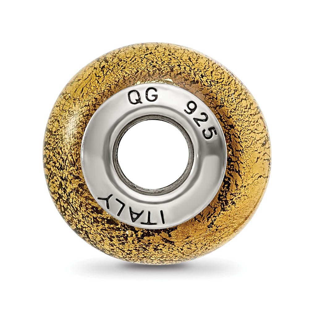 Alternate view of the Sterling Silver, Yellow Murano Glass Bead Charm by The Black Bow Jewelry Co.