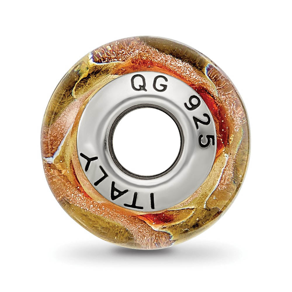 Alternate view of the Sterling Silver, Yellow, Golden and Red Murano Glass Bead Charm by The Black Bow Jewelry Co.