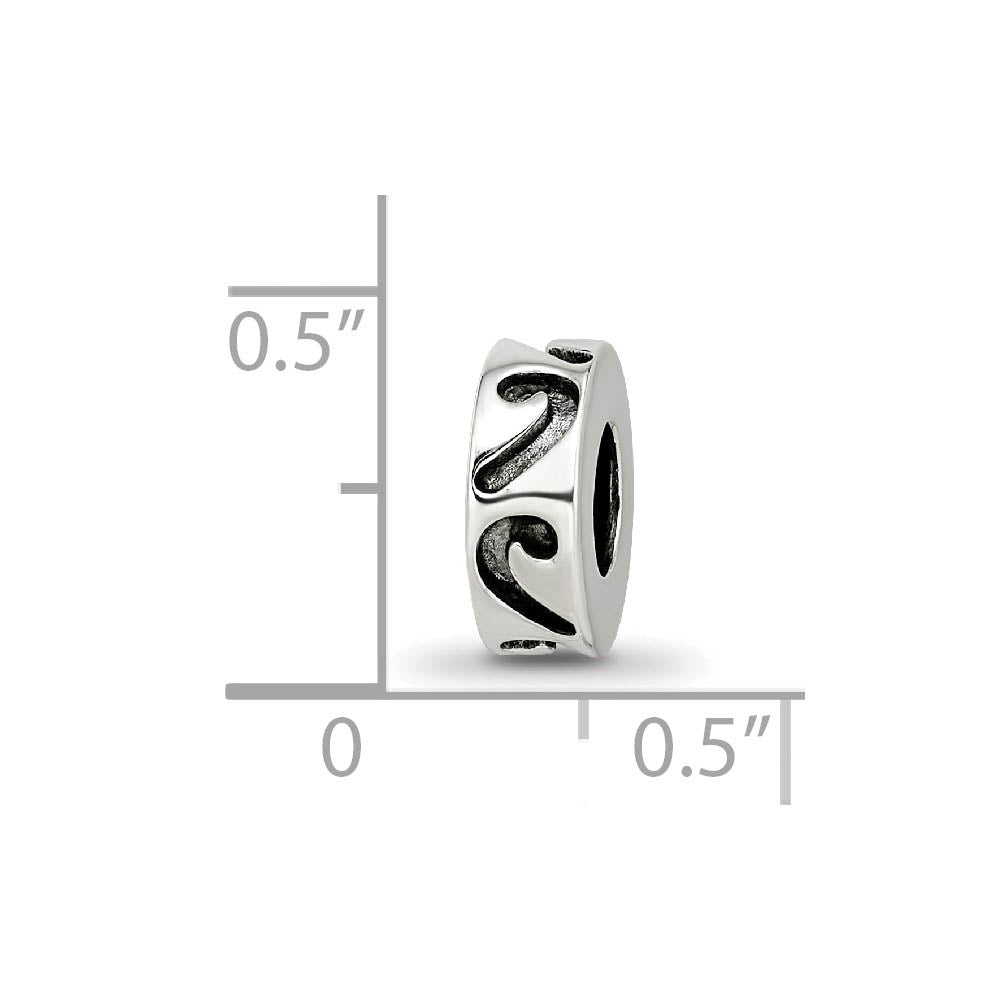 Alternate view of the Sterling Silver Stopper and Spacer Bead Charm by The Black Bow Jewelry Co.