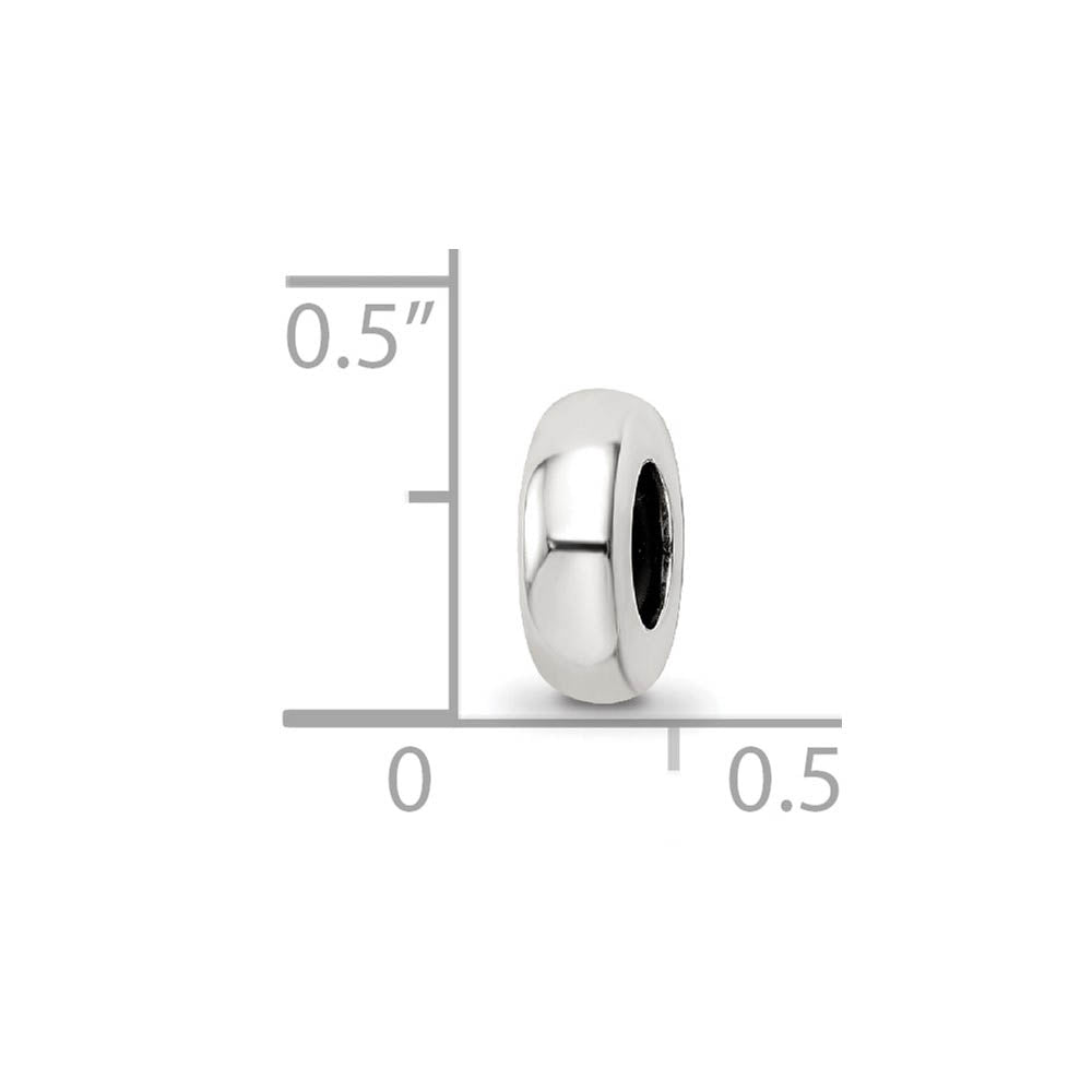 Alternate view of the Sterling Silver Polished Stopper and Spacer Bead Charm by The Black Bow Jewelry Co.