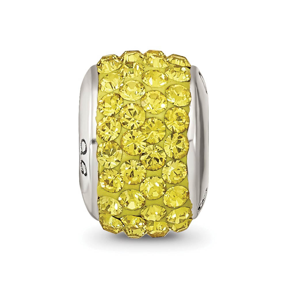 Alternate view of the Sterling Silver with Yellow Crystals November Birthstone Bead Charm by The Black Bow Jewelry Co.