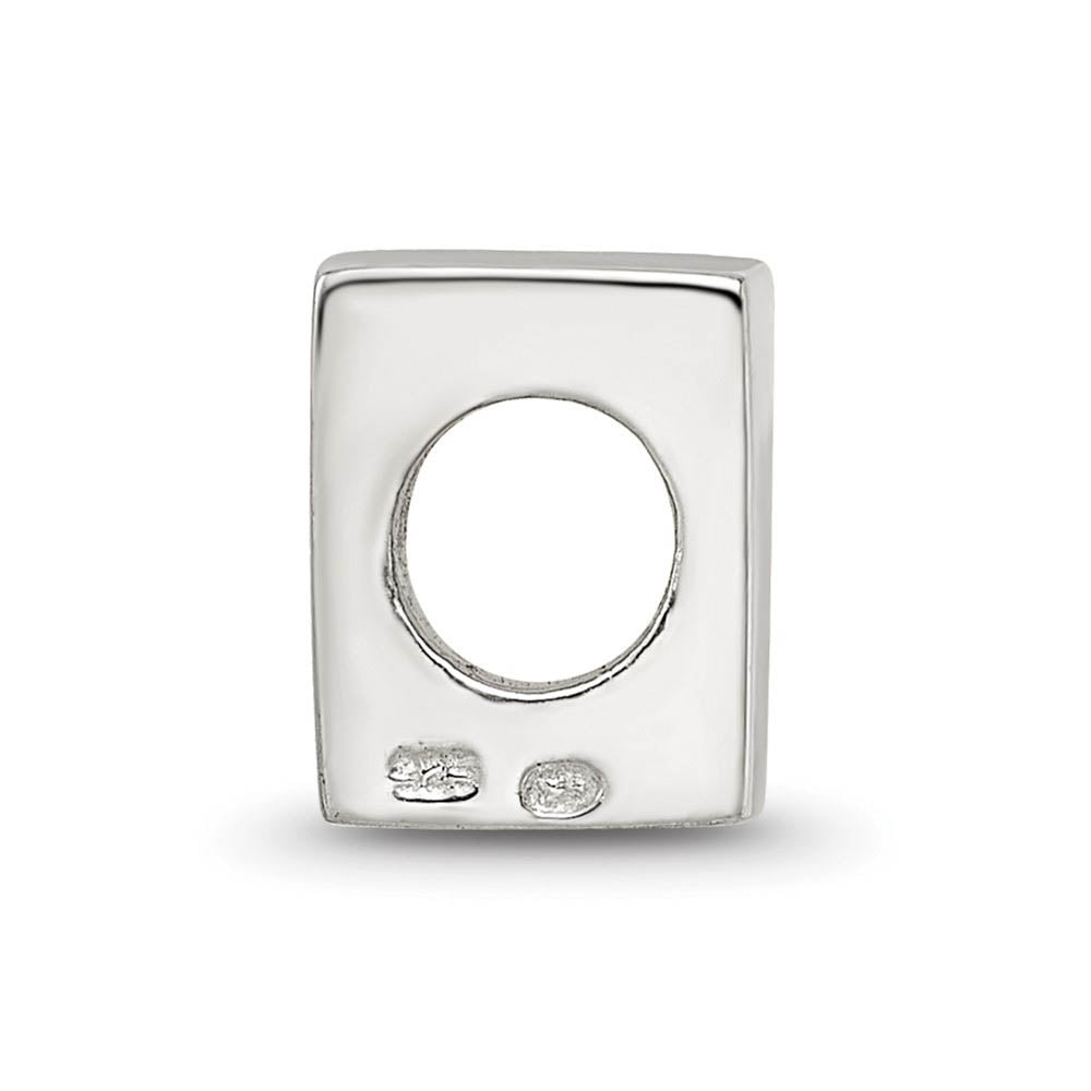 Alternate view of the Sterling Silver Block Style, Number 1 Bead Charm by The Black Bow Jewelry Co.
