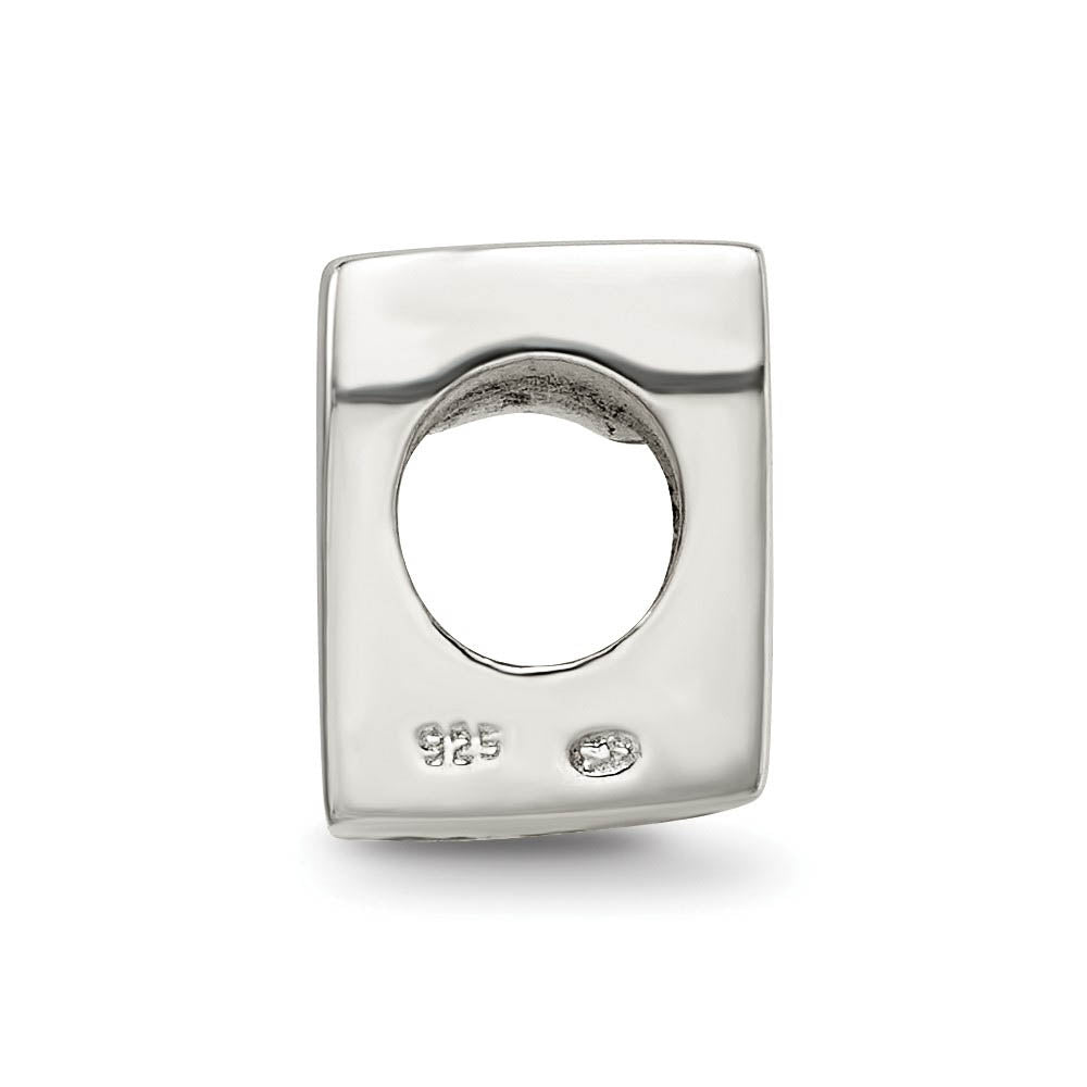 Alternate view of the Sterling Silver Block Style, Number 7 Bead Charm by The Black Bow Jewelry Co.