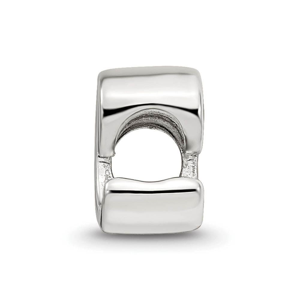 Alternate view of the Sterling Silver Script Style, Letter C Bead Charm by The Black Bow Jewelry Co.