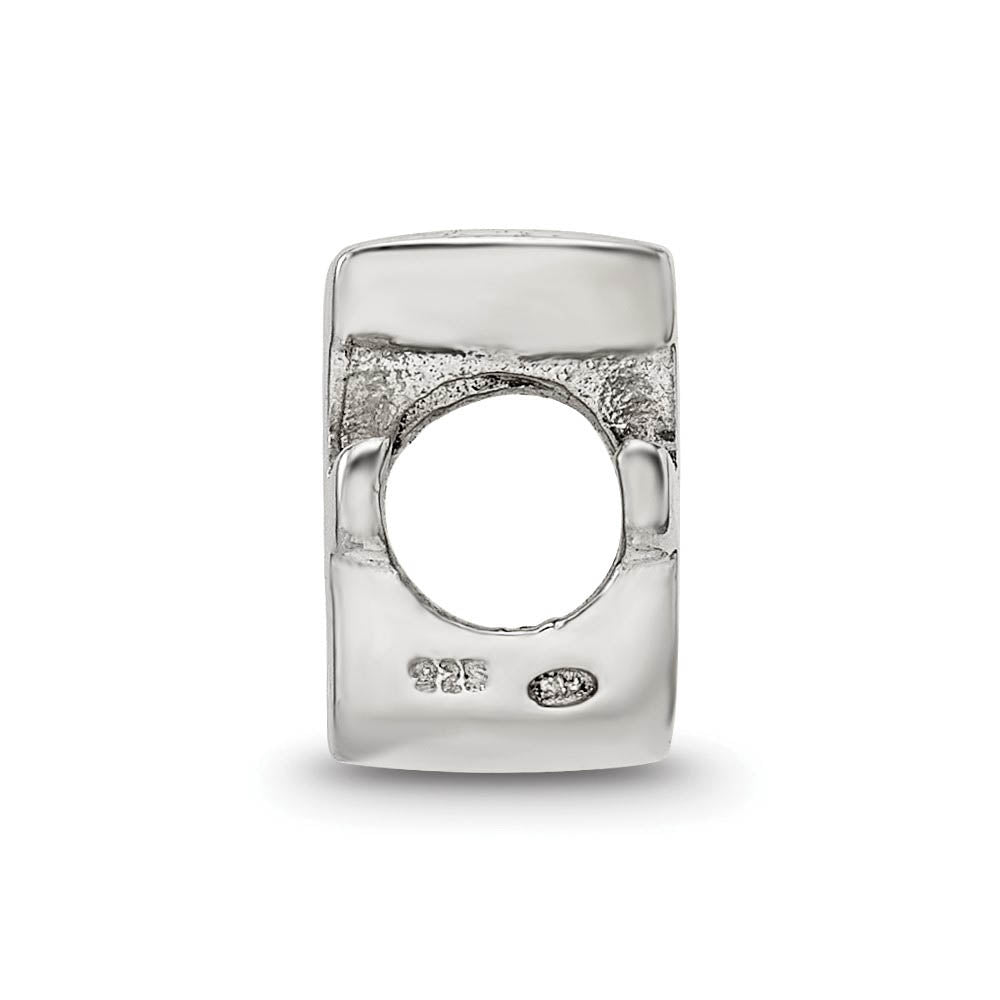 Alternate view of the Sterling Silver Script Style, Letter F Bead Charm by The Black Bow Jewelry Co.