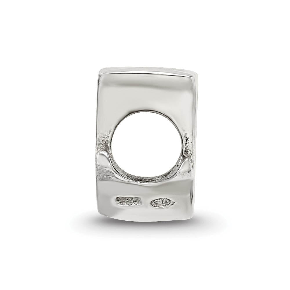 Alternate view of the Sterling Silver Script Style, Letter J Bead Charm by The Black Bow Jewelry Co.