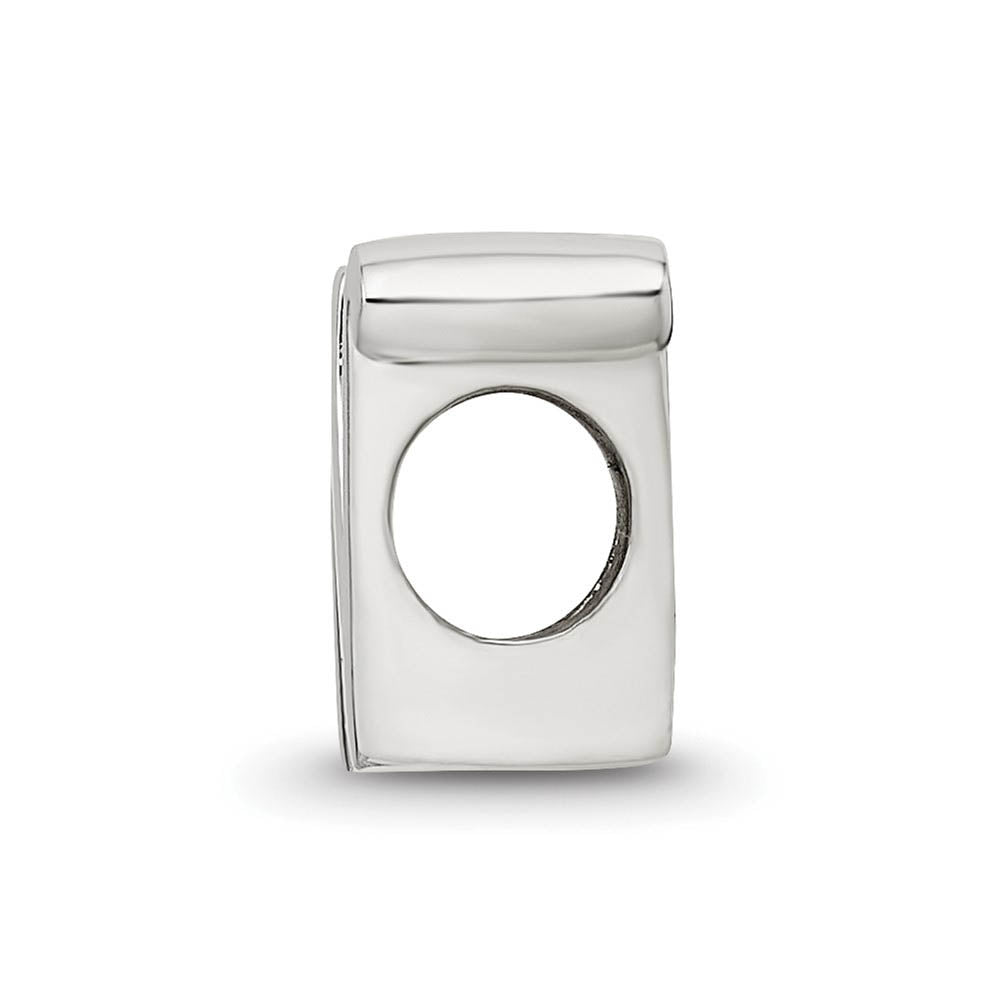 Alternate view of the Sterling Silver Script Style, Letter N Bead Charm by The Black Bow Jewelry Co.