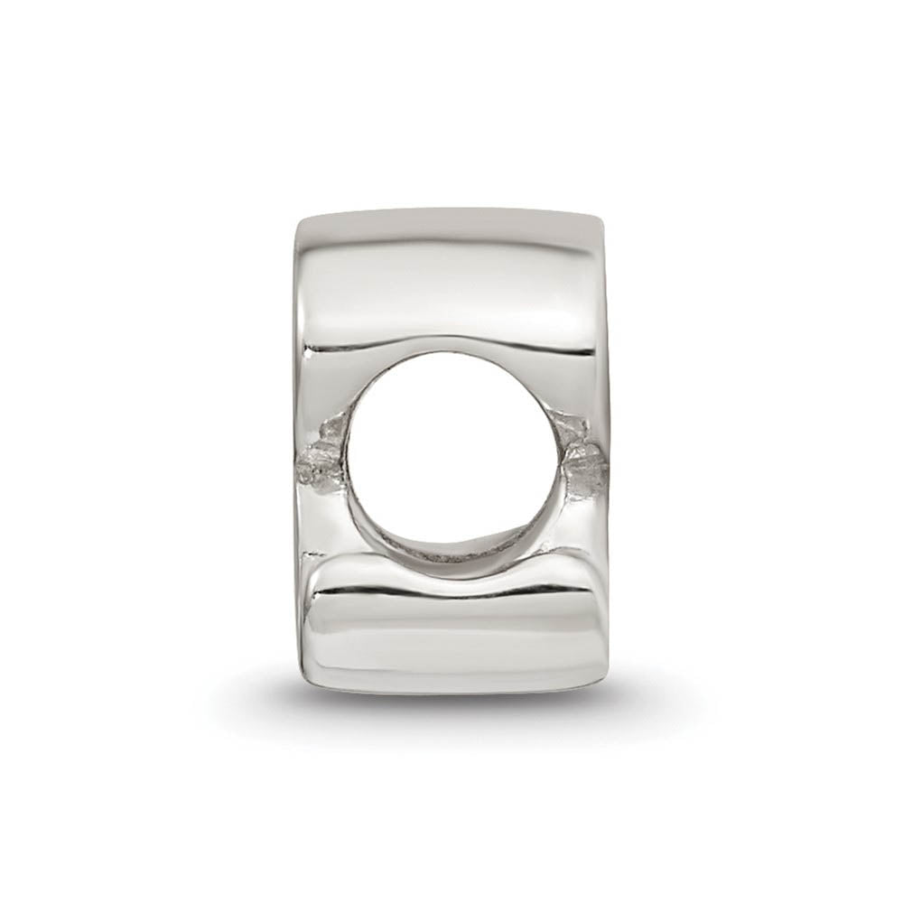 Alternate view of the Sterling Silver Script Style, Letter R Bead Charm by The Black Bow Jewelry Co.