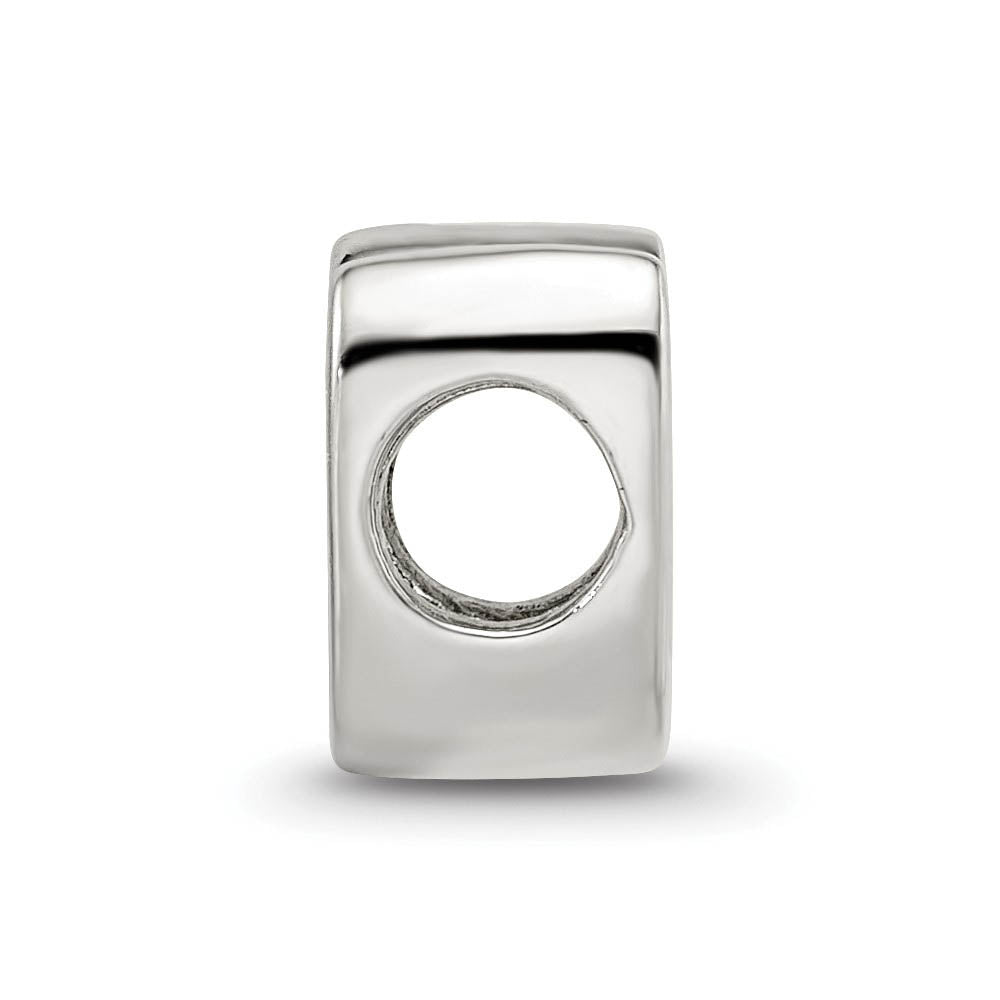 Alternate view of the Sterling Silver Script Style, Letter V Bead Charm by The Black Bow Jewelry Co.