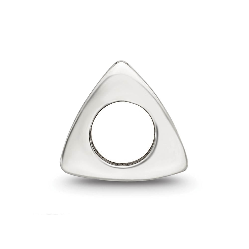 Alternate view of the Triangle Block, Letter T Sterling Silver Bead Charm by The Black Bow Jewelry Co.