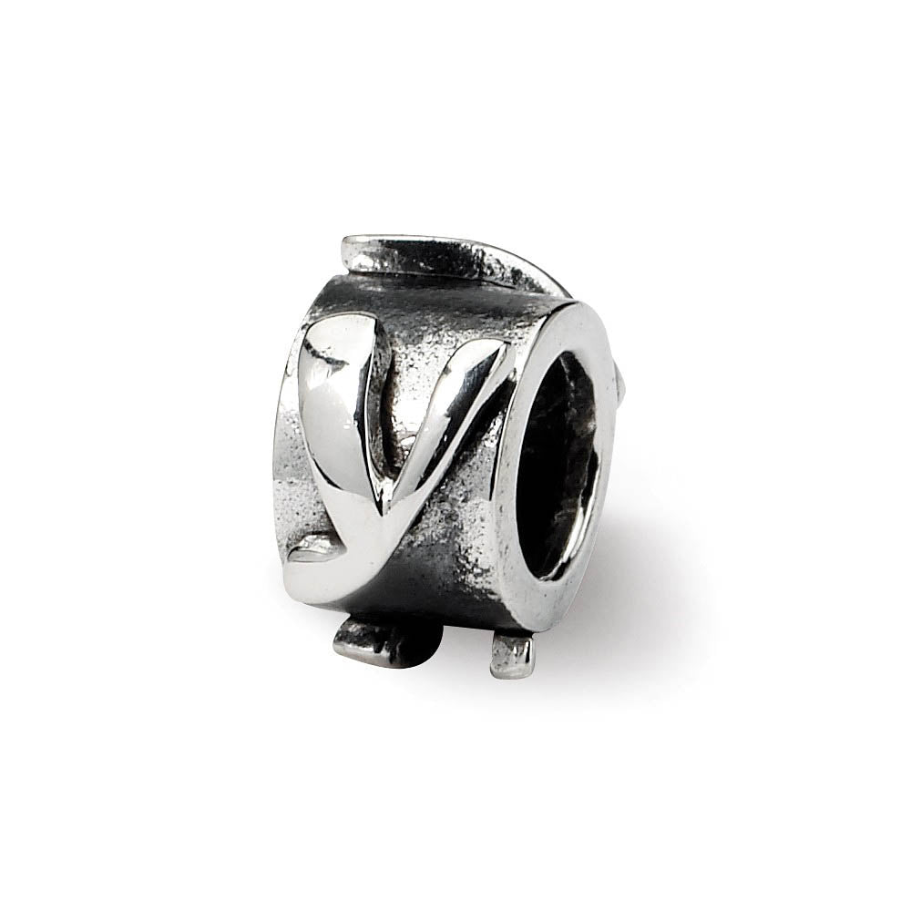 Sterling Silver Letter Y, Alphabet Bead Charm, Item B9771 by The Black Bow Jewelry Co.