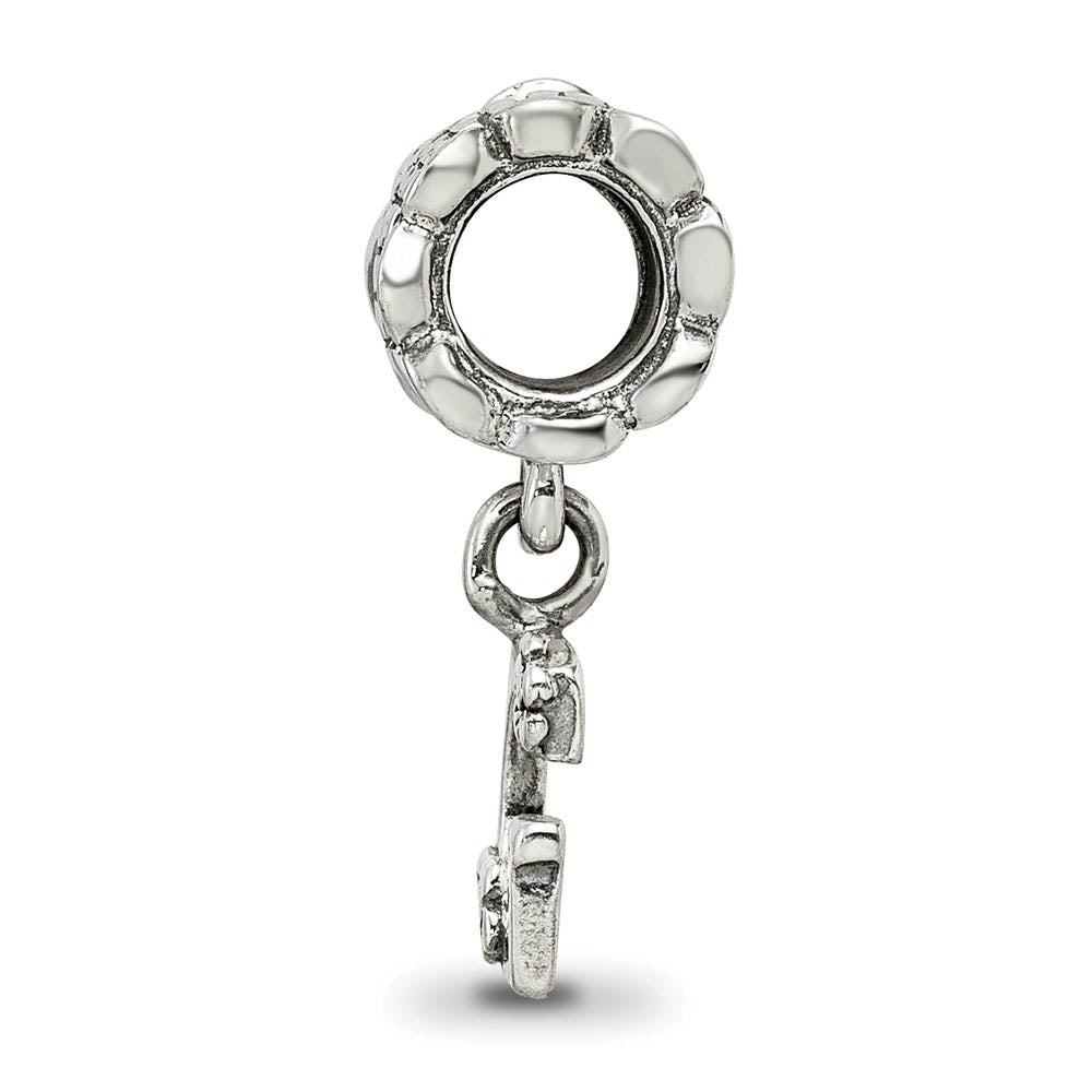 Alternate view of the Sterling Silver Letter G, Dangle Bead Charm by The Black Bow Jewelry Co.