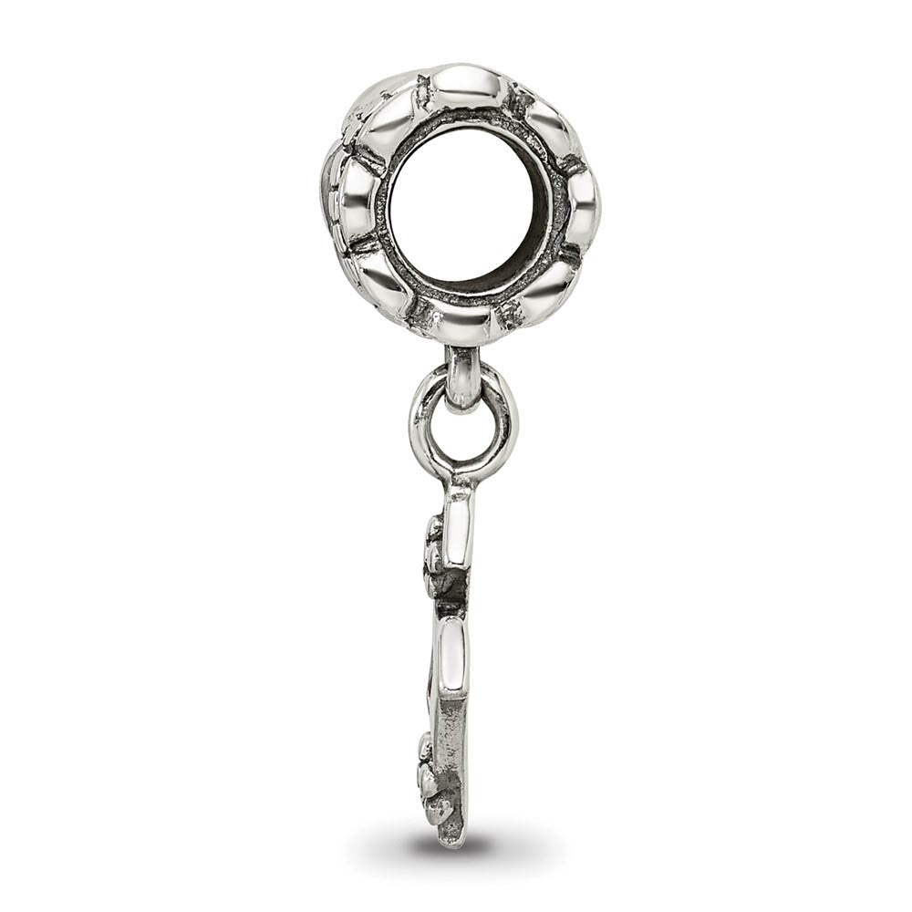 Alternate view of the Sterling Silver Letter H, Dangle Bead Charm by The Black Bow Jewelry Co.